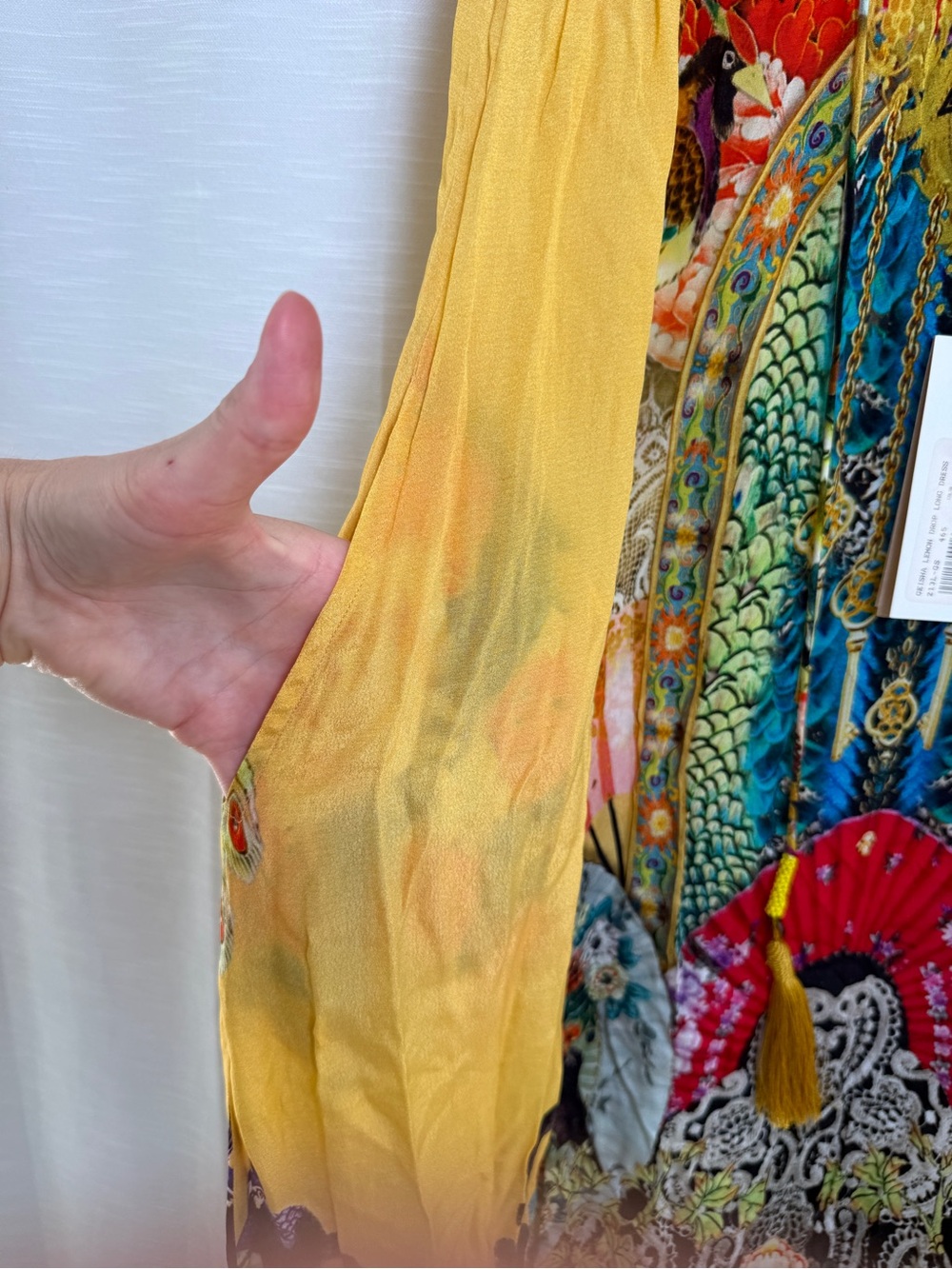 Shahida Parides Geisha Lemon Drop Long Maxi Dress | Size OS NWT - Picture 13 of 15